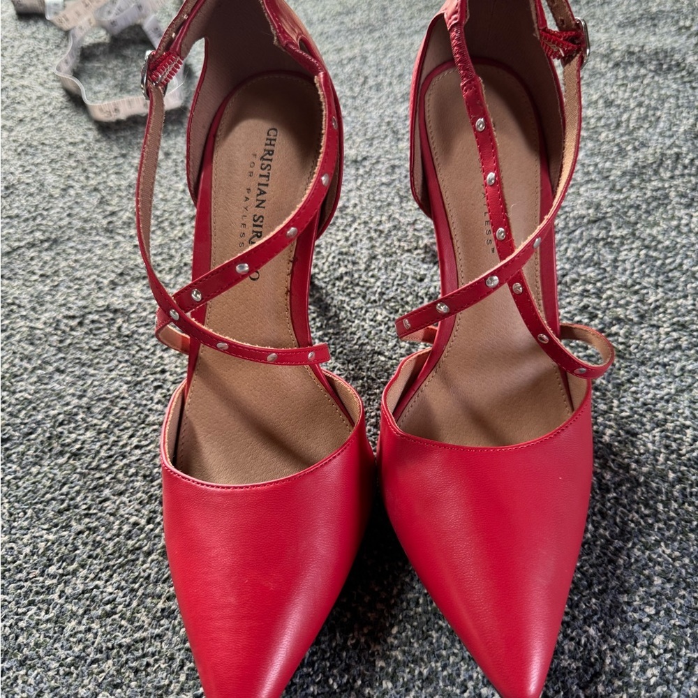 Christian Siriano Strappy Red Stiletto Heels